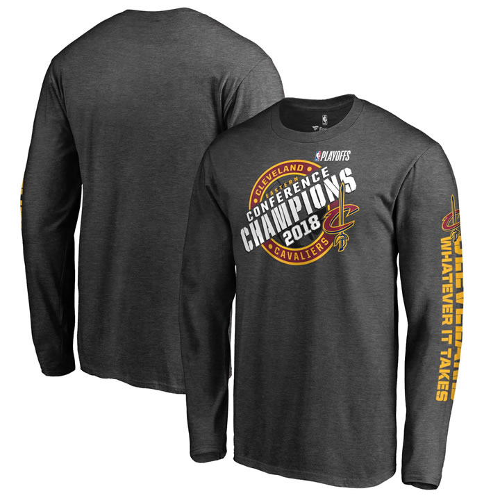 Cleveland Cavaliers Fanatics Branded 2018 Eastern Conference Champions Keyhole Slogan Long Sleeve T-Shirt - Heather Charcoal,We sell and wholesale Cleveland Cavaliers Fanatics Branded 2018 Eastern Conference Champions Keyhole Slogan Long Sleeve T-Shirt - Heather Charcoal on line form chian!